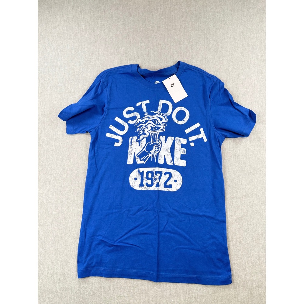 Nike Mens Just Do It 1972 Graphic T-Shirt Blue HV0174-480 Small NWT